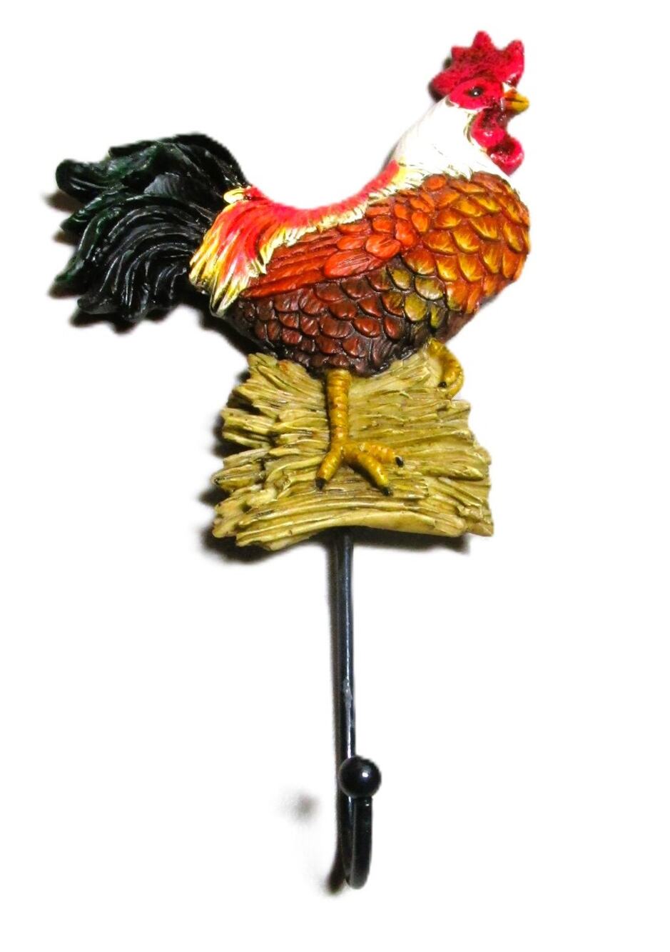 Rooster Wall Hook Farmhouse Country Kitchen Decor Key Holder Towel Hanger